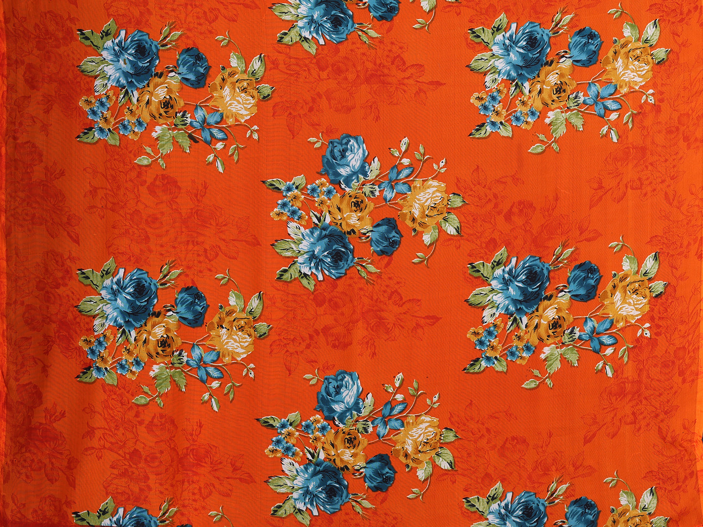 TARSHIKA ORANGE PRINTED GEORGETTE SAREE