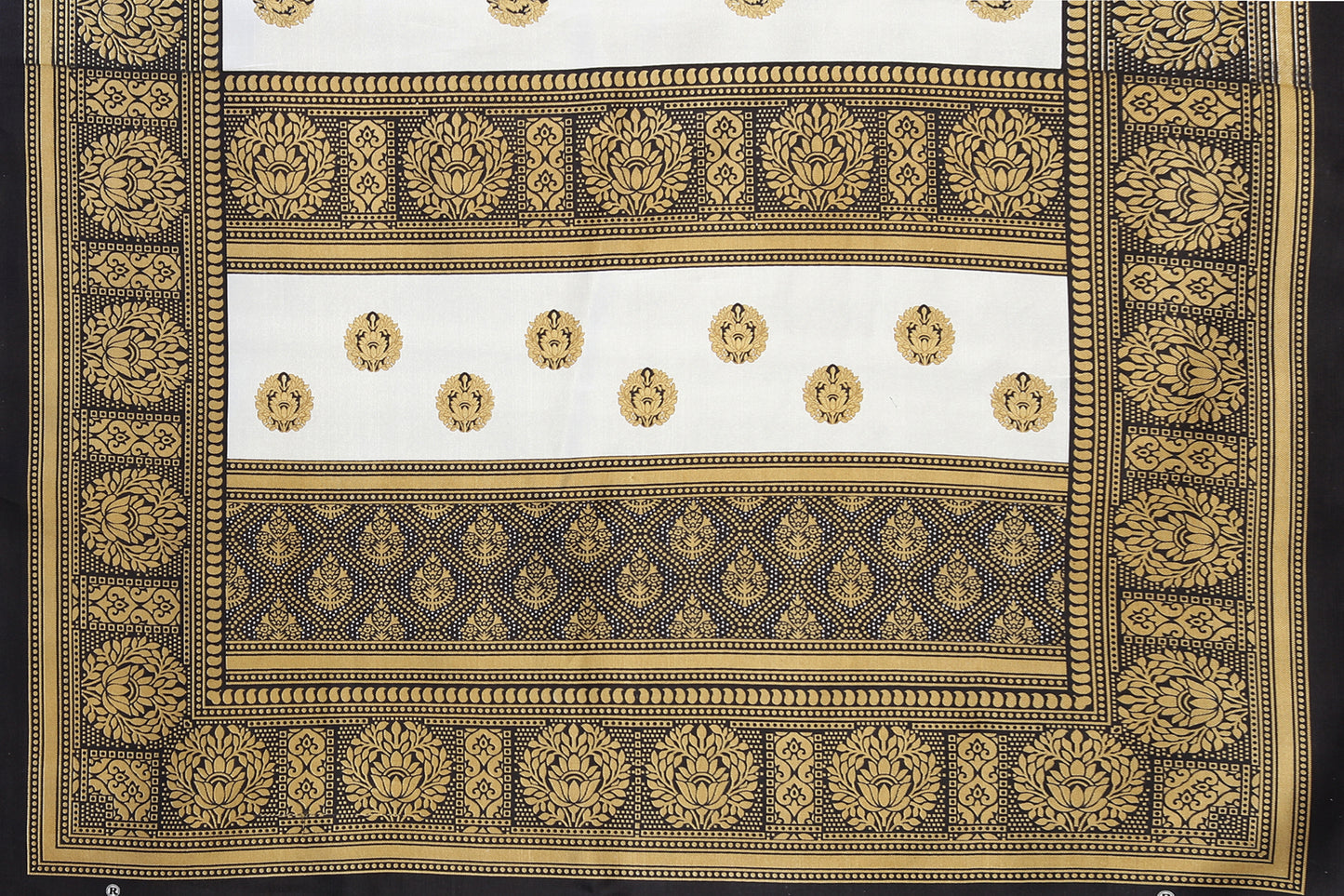 TARSHIKA BLACK FLORAL PRINT MYSORE ARTSILK SAREE