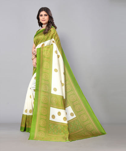 TARSHIKA GREEN FLORAL PRINT MYSORE ARTSILK SAREE