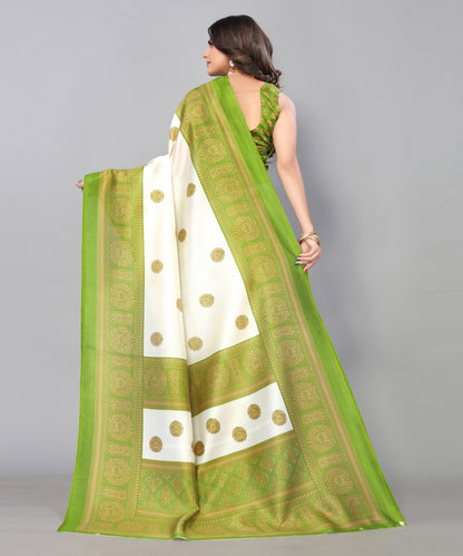 TARSHIKA GREEN FLORAL PRINT MYSORE ARTSILK SAREE