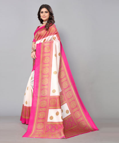 TARSHIKA PINK FLORAL PRINT MYSORE ARTSILK SAREE