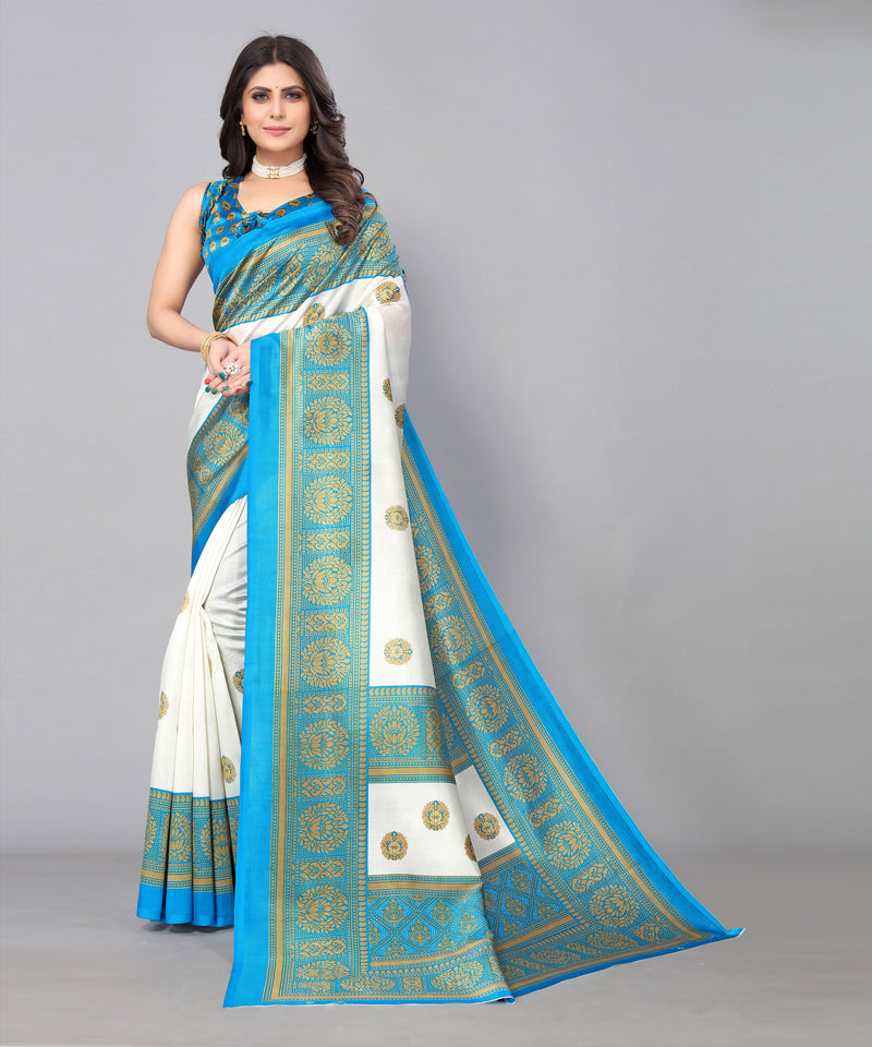 TARSHIKA RAMA FLORAL PRINT MYSORE ARTSILK SAREE