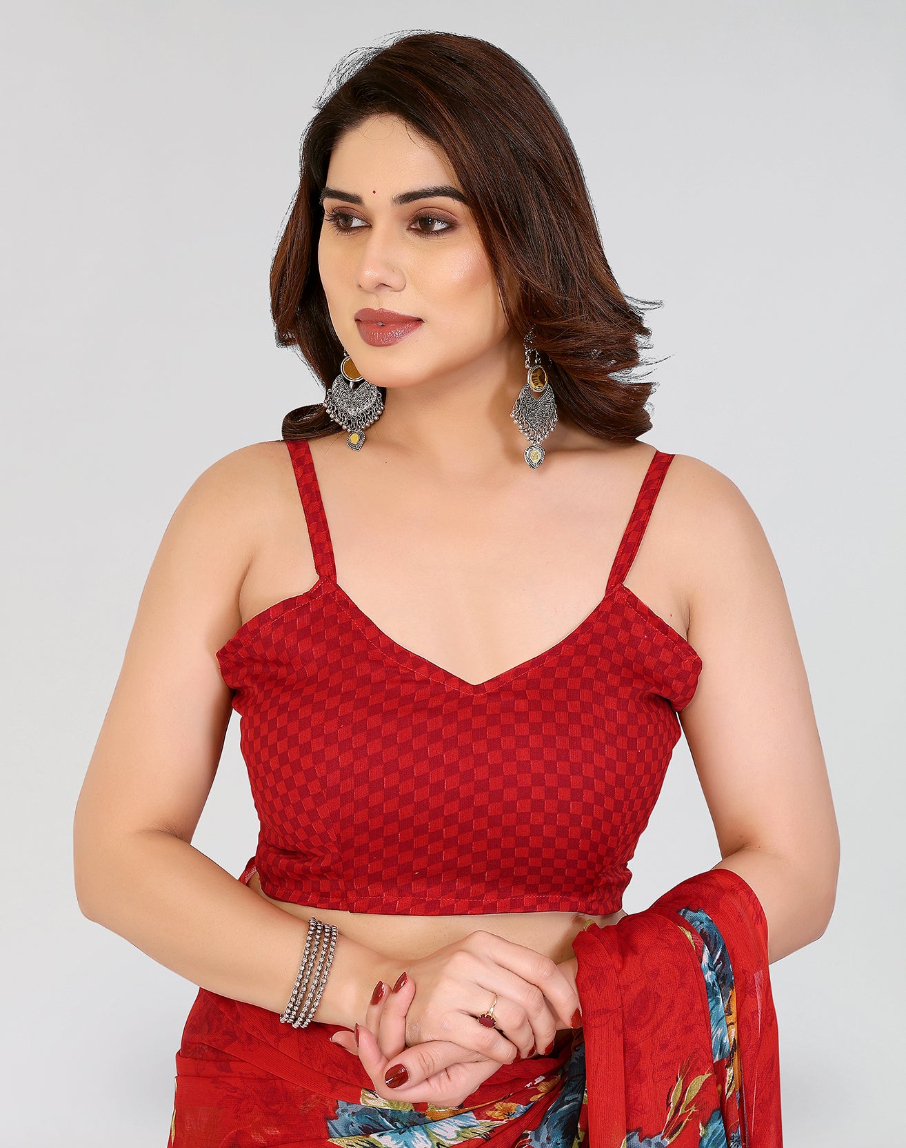 TARSHIKA RED PRINTED GEORGETTE SAREE