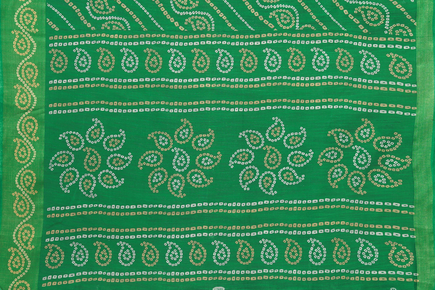 TARSHIKA GREEN LINEN JARI FLORAL PRINTED SAREE