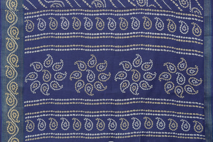 TARSHIKA NAVY LINEN JARI FLORAL PRINTED SAREE