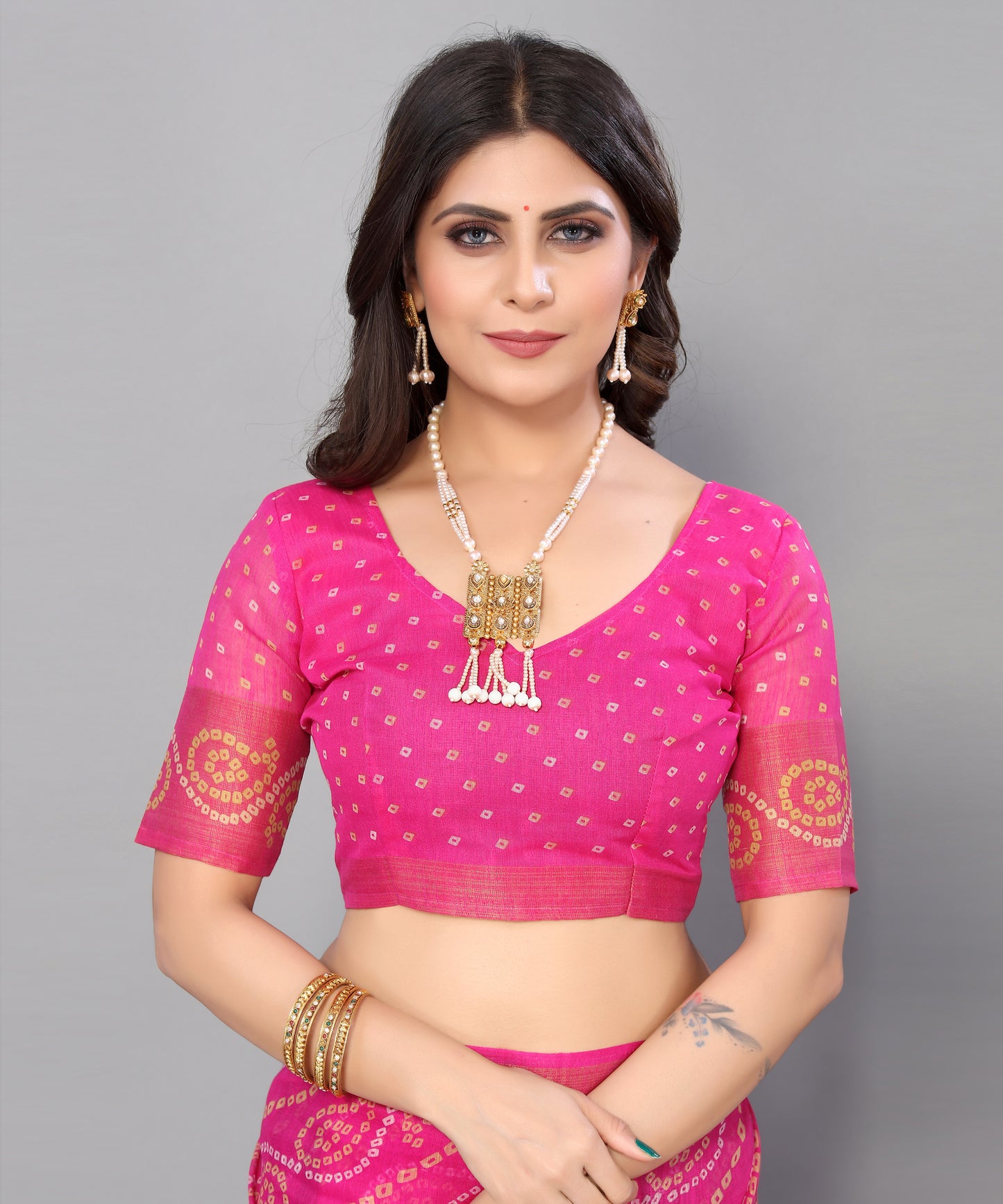 TARSHIKA PINK LINEN JARI FLORAL PRINTED SAREE