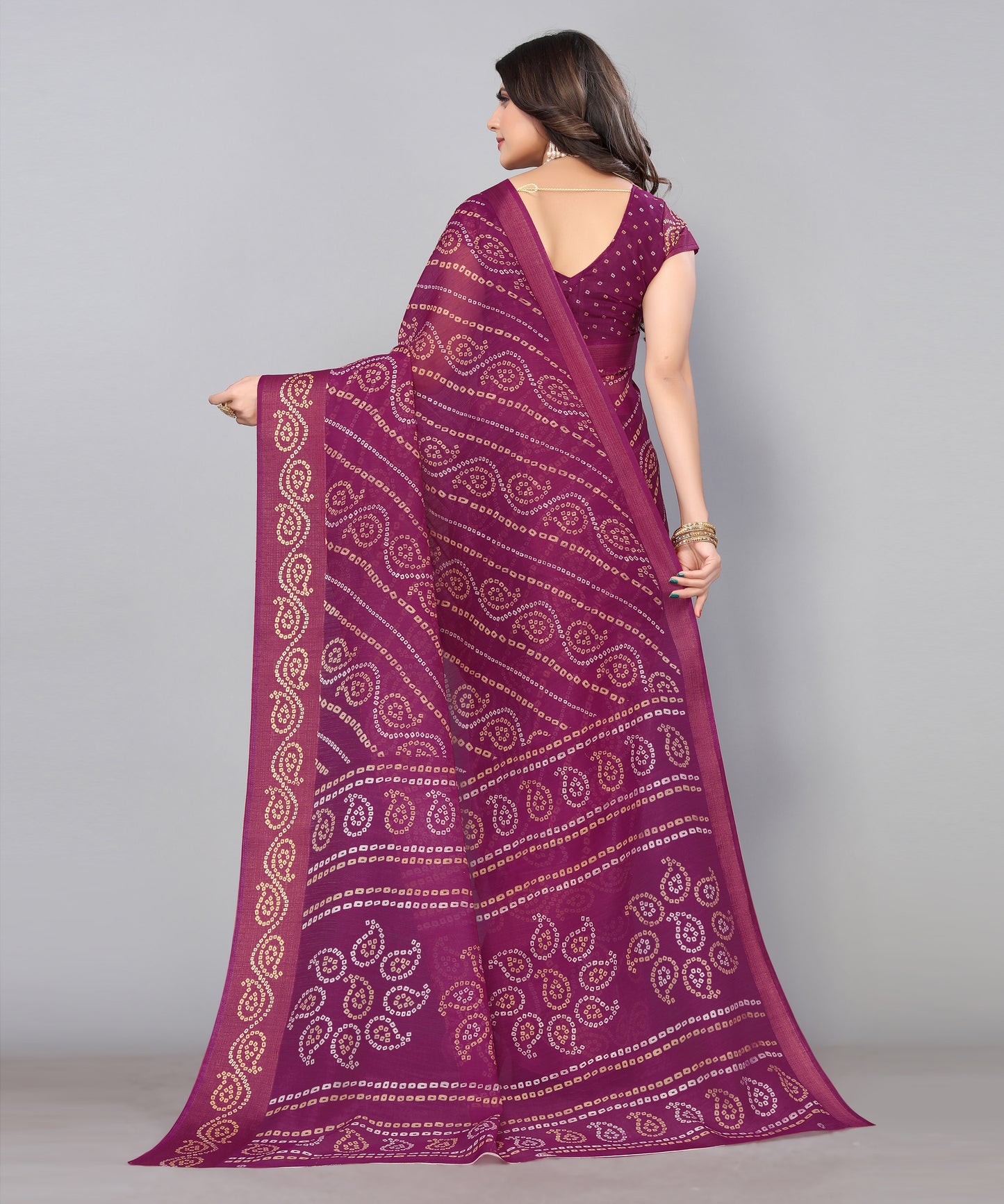 TARSHIKA PURPLE LINEN JARI FLORAL PRINTED SAREE