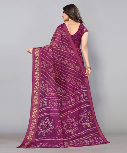 TARSHIKA PURPLE LINEN JARI FLORAL PRINTED SAREE