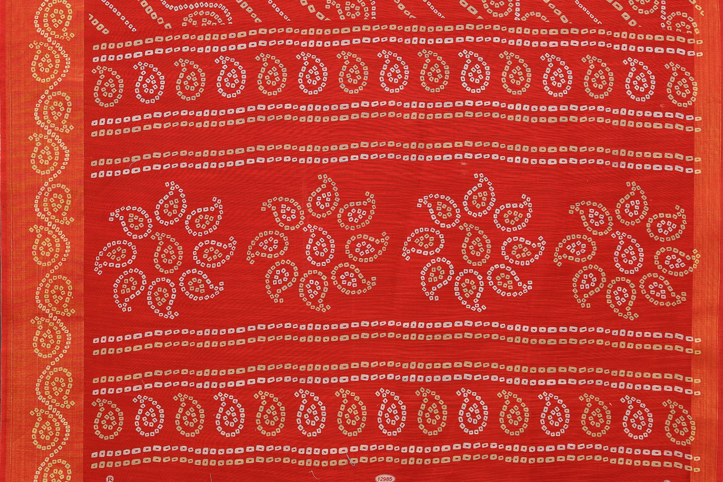 TARSHIKA RED LINEN JARI FLORAL PRINTED SAREE