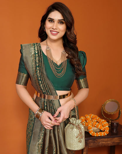 TARSHIKA GREEN BANARASI KANJIVARAM SAREE