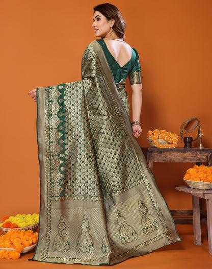 TARSHIKA GREEN BANARASI KANJIVARAM SAREE
