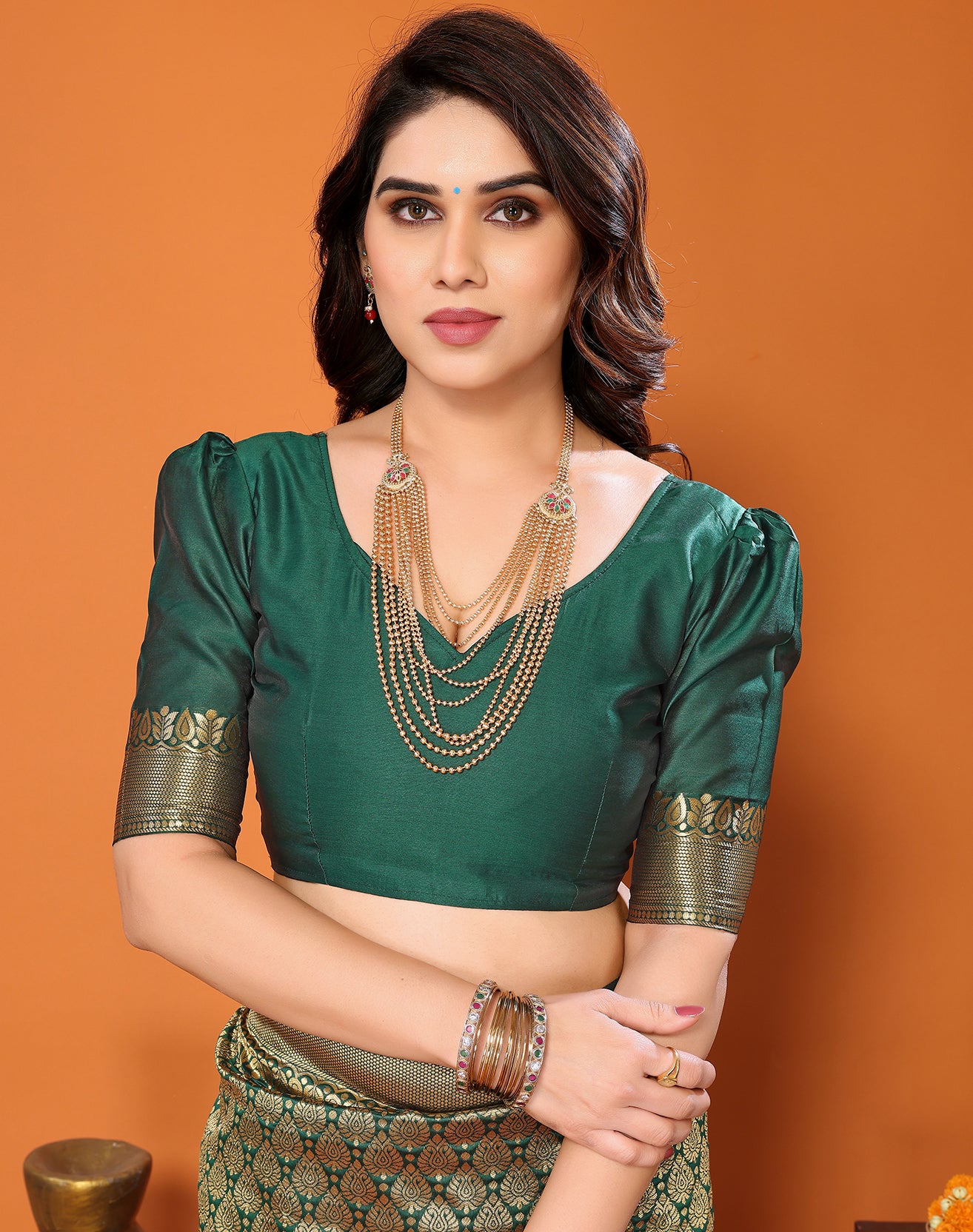 TARSHIKA GREEN BANARASI KANJIVARAM SAREE