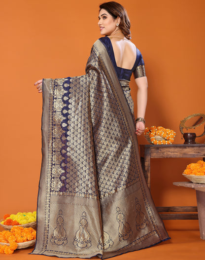 TARSHIKA NAVY BANARASI KANJIVARAM SAREE