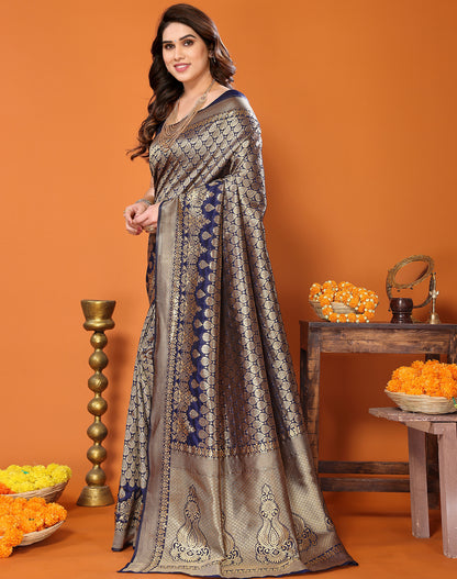 TARSHIKA NAVY BANARASI KANJIVARAM SAREE