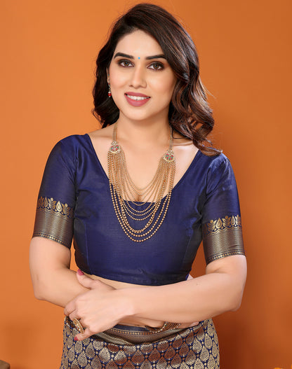 TARSHIKA NAVY BANARASI KANJIVARAM SAREE