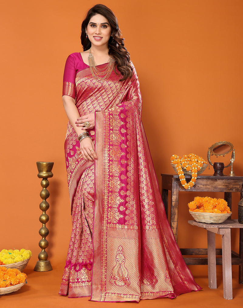 TARSHIKA PINK BANARASI KANJIVARAM SAREE