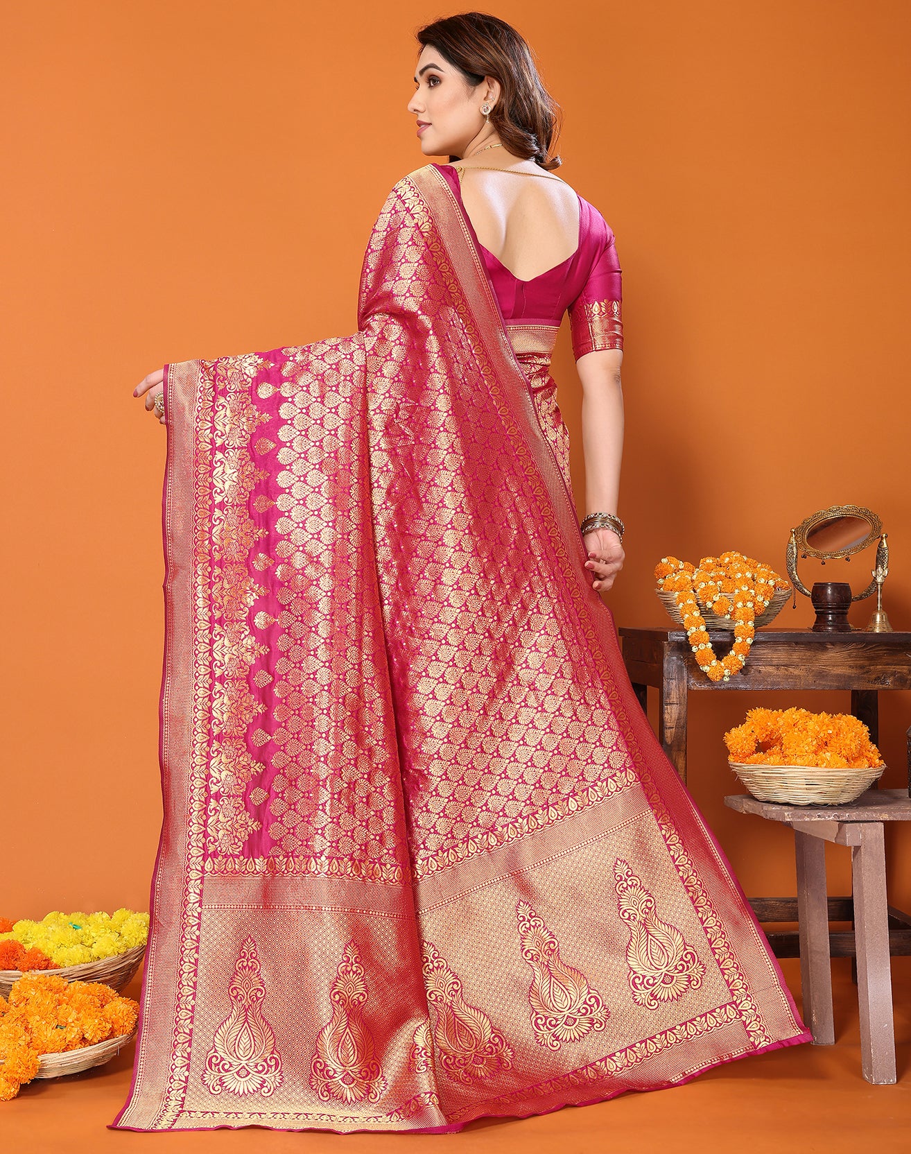 TARSHIKA PINK BANARASI KANJIVARAM SAREE