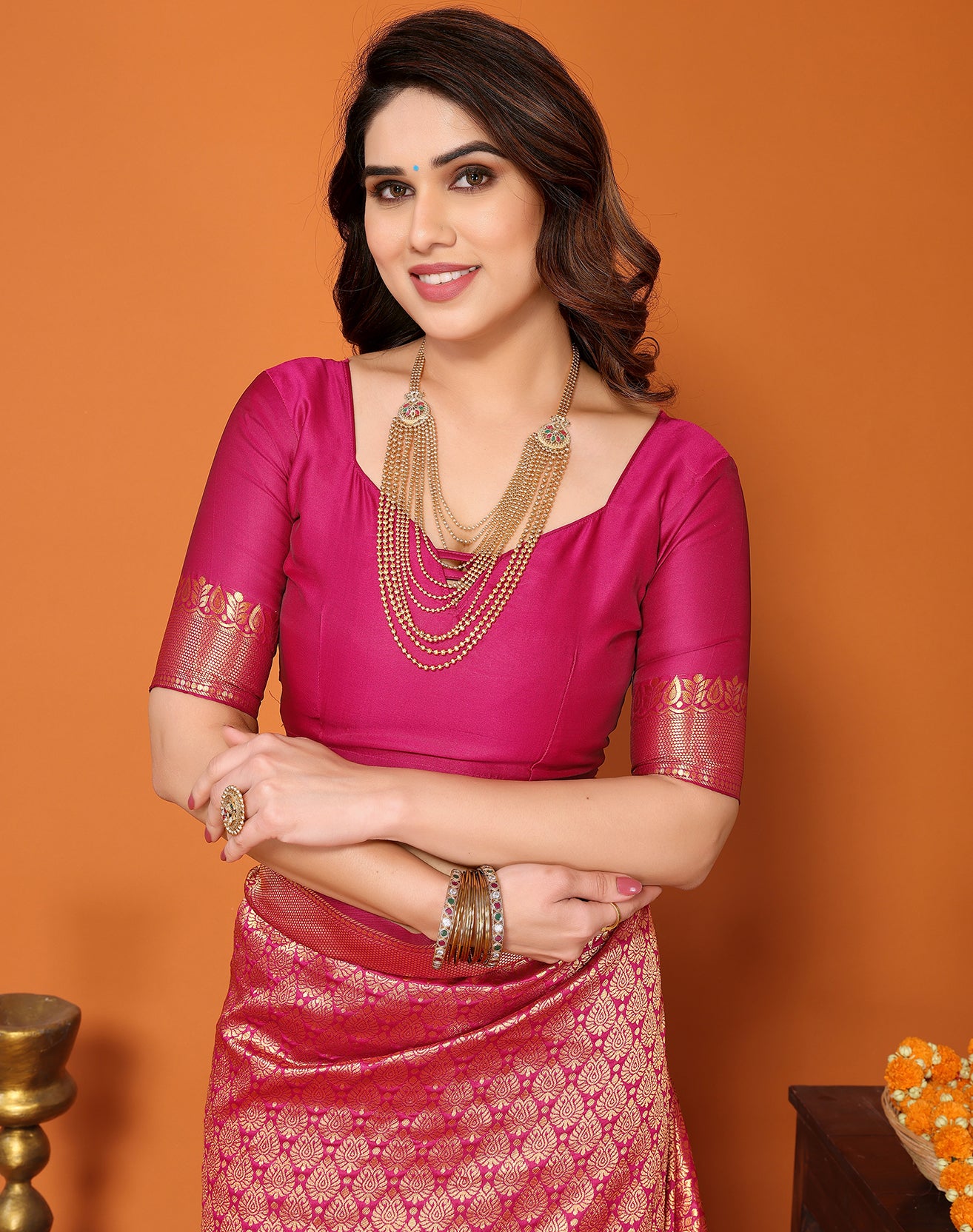 TARSHIKA PINK BANARASI KANJIVARAM SAREE