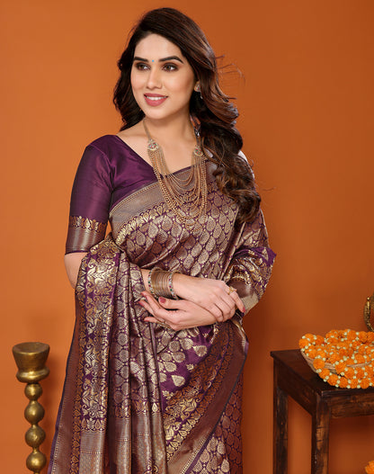TARSHIKA PURPLE BANARASI KANJIVARAM SAREE