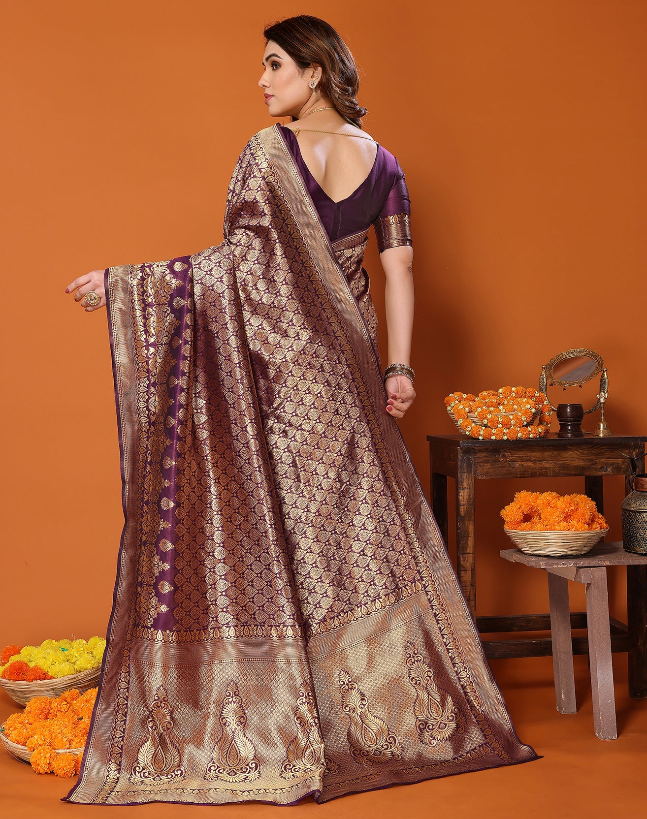 TARSHIKA PURPLE BANARASI KANJIVARAM SAREE
