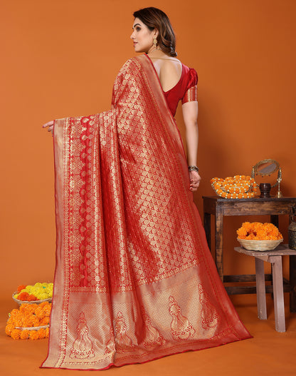 TARSHIKA RED BANARASI KANJIVARAM SAREE