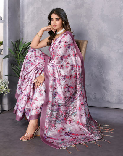 TARSHIKA PINK DIGITAL PRINT SAREE