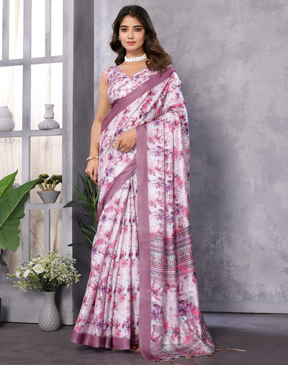 TARSHIKA PINK DIGITAL PRINT SAREE