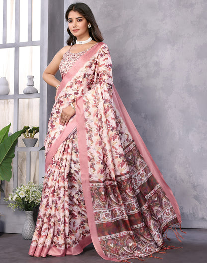 TARSHIKA WINE DIGITAL PRINT SAREE