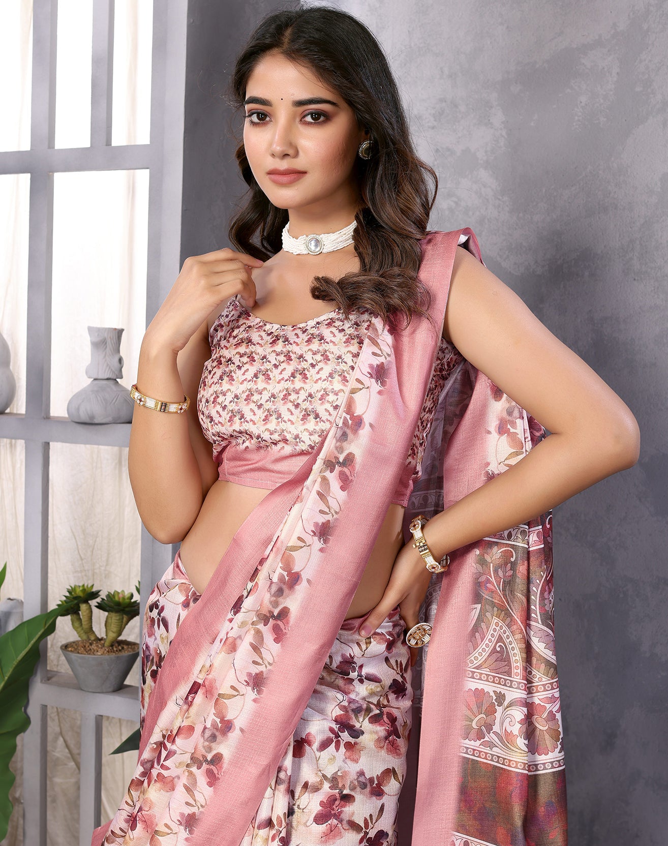 TARSHIKA WINE DIGITAL PRINT SAREE