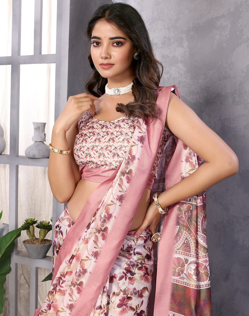 TARSHIKA WINE DIGITAL PRINT SAREE