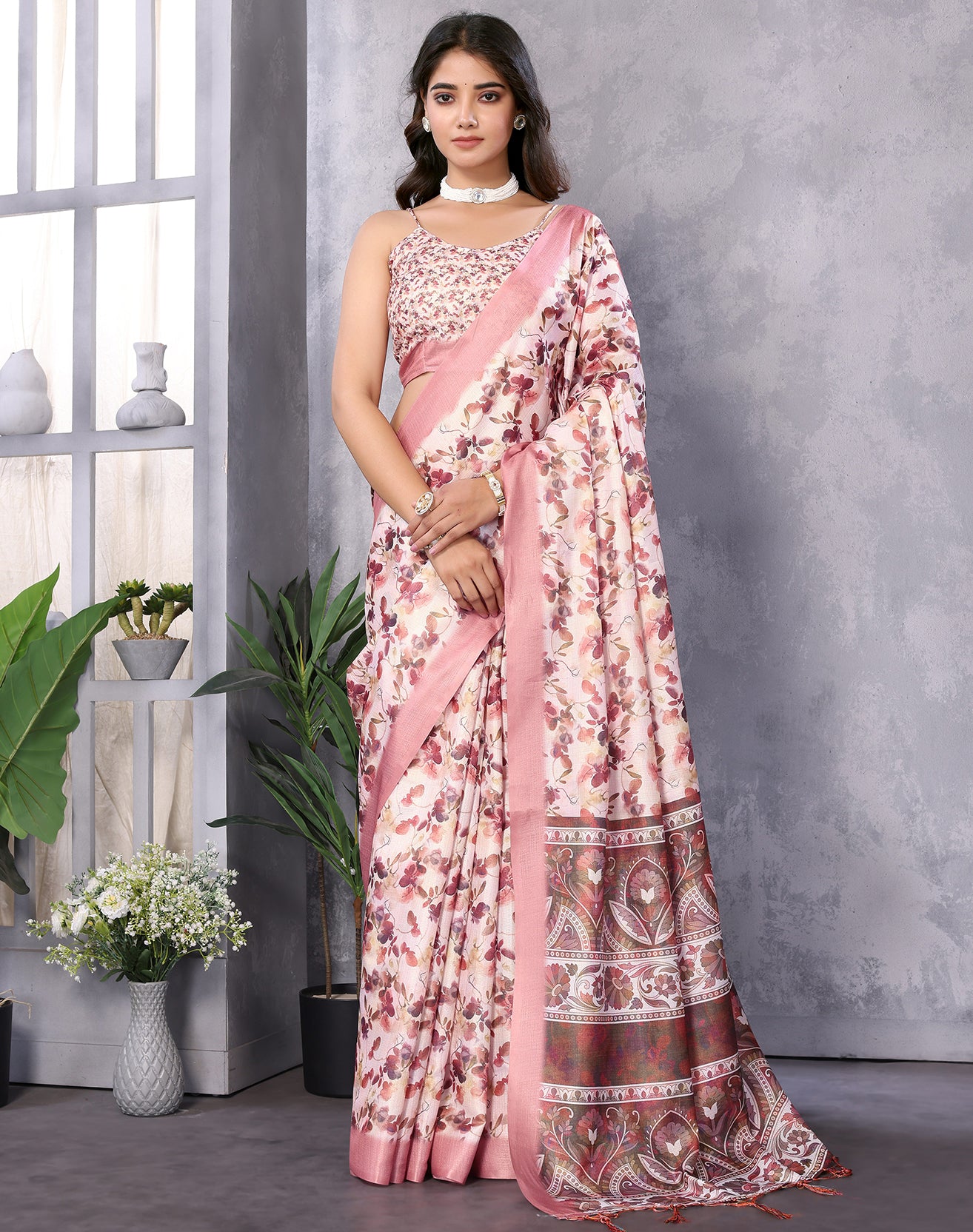 TARSHIKA WINE DIGITAL PRINT SAREE