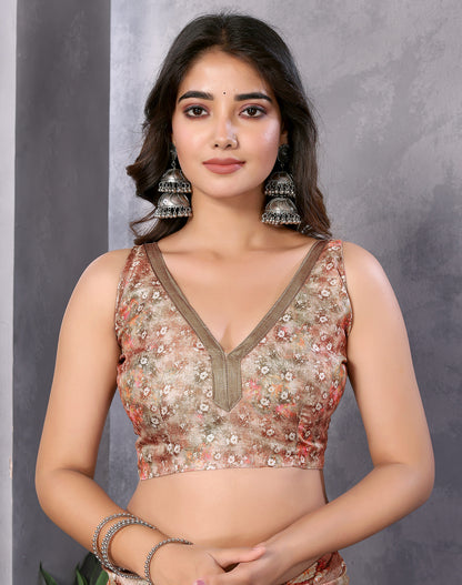 TARSHIKA BEIGE DIGITAL PRINT SAREE