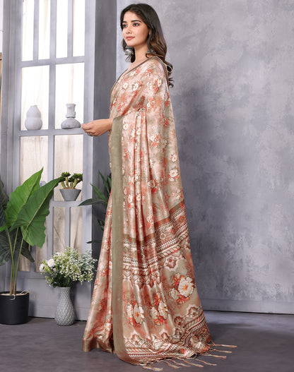 TARSHIKA BEIGE DIGITAL PRINT SAREE