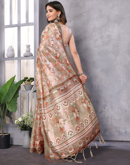 TARSHIKA BEIGE DIGITAL PRINT SAREE