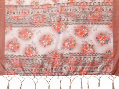 TARSHIKA ORANGE DIGITAL PRINT SAREE