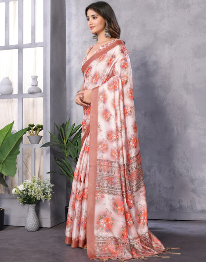 TARSHIKA ORANGE DIGITAL PRINT SAREE