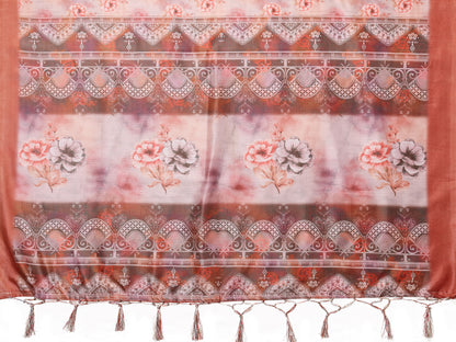 TARSHIKA DARK PEACH DIGITAL PRINT SAREE
