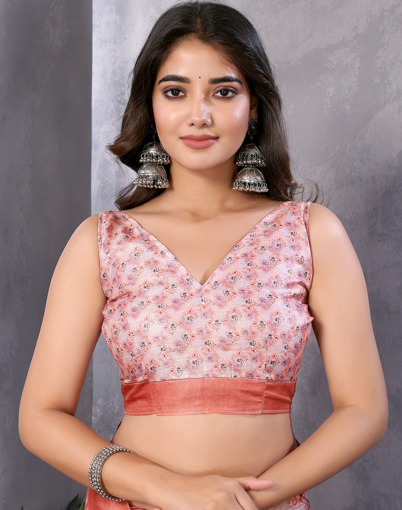 TARSHIKA DARK PEACH DIGITAL PRINT SAREE