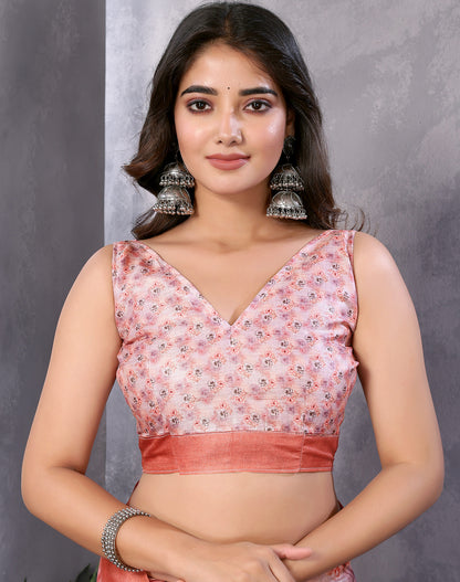 TARSHIKA DARK PEACH DIGITAL PRINT SAREE