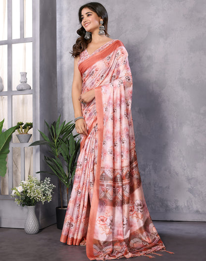 TARSHIKA DARK PEACH DIGITAL PRINT SAREE