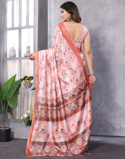 TARSHIKA DARK PEACH DIGITAL PRINT SAREE