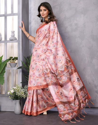 TARSHIKA DARK PEACH DIGITAL PRINT SAREE