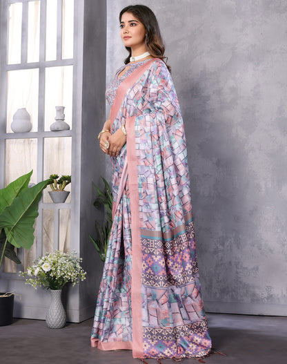TARSHIKA LIGHT LAVENDER DIGITAL PRINT SAREE