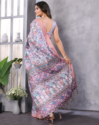 TARSHIKA LIGHT LAVENDER DIGITAL PRINT SAREE