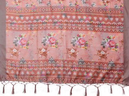 TARSHIKA DARK PEACH DIGITAL PRINT SAREE