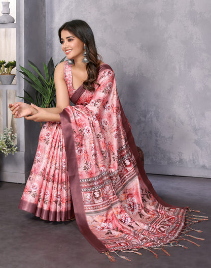 TARSHIKA DARK PINK DIGITAL PRINT SAREE