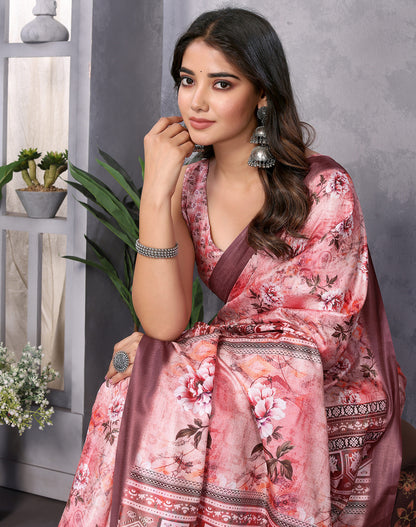 TARSHIKA DARK PINK DIGITAL PRINT SAREE