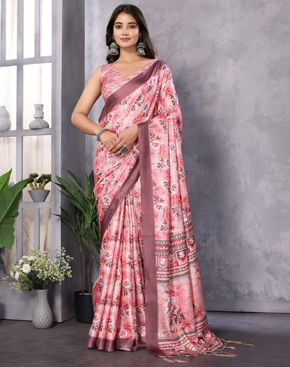TARSHIKA DARK PINK DIGITAL PRINT SAREE
