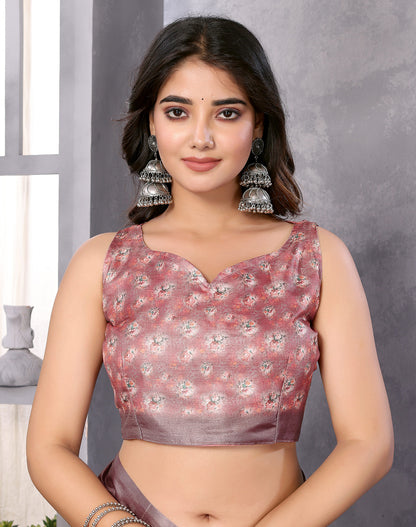 TARSHIKA DARK BROWN DIGITAL PRINT SAREE