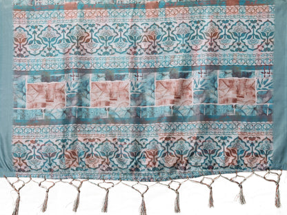 TARSHIKA SKY BLUE DIGITAL PRINT SAREE